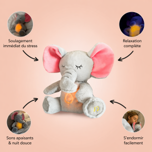 Éléphant Sensoriel Bébé – 4 Modes Apaisants