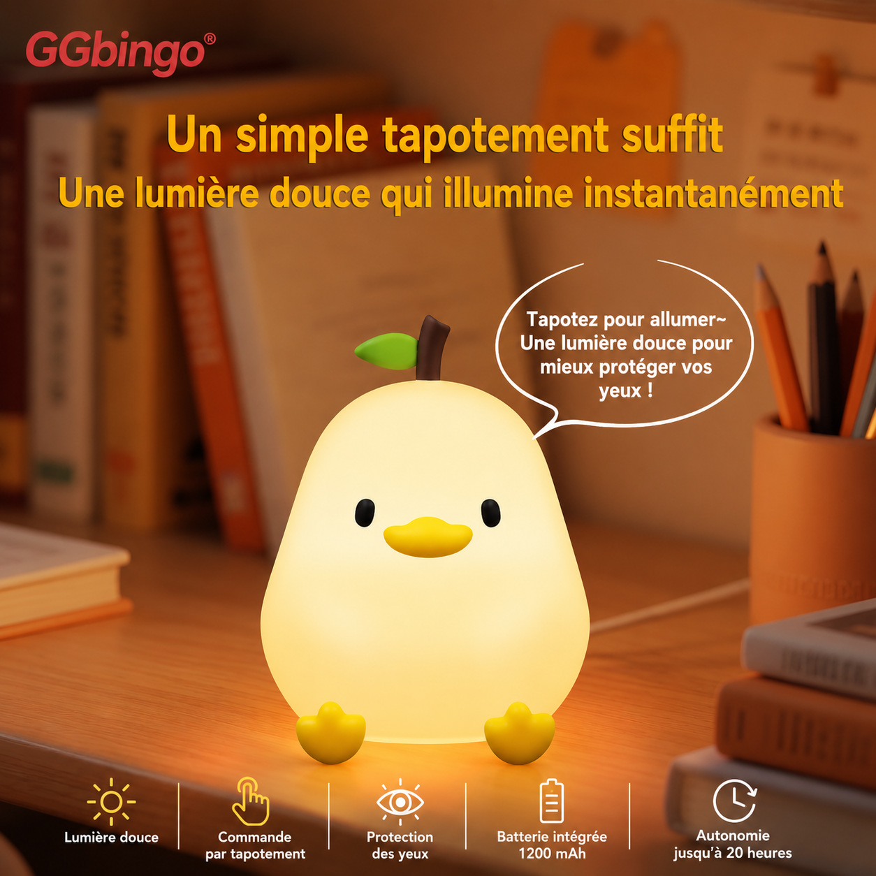 Veilleuse poussin – Silicone Souple, Tactile + 7 Couleurs Changeantes – Image 2