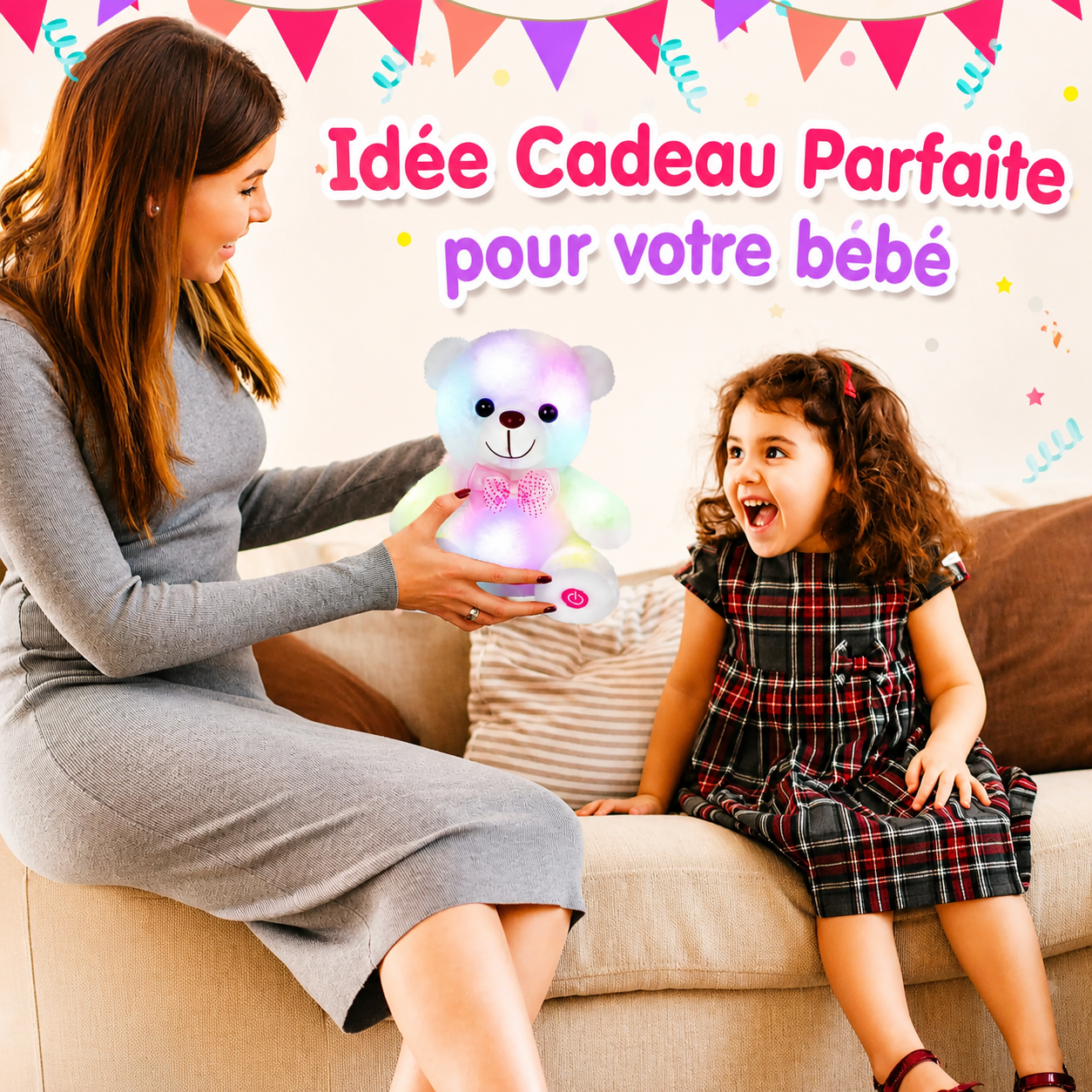 Ours Lumineux – Peluche LED Sensorielle et Douce – Image 2