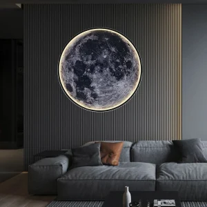 Veilleuse "Pleine Lune" 3D – Décoration Murale Créative, Intensité Variable et Télécommande