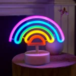 Lampe Néon LED Arc-en-ciel de Bureau – Double Alimentation USB/Piles et Design Sécurisé