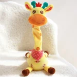 Girafe musicale qui danse et répète, peluche interactive avec 10 chansons et volume réglable