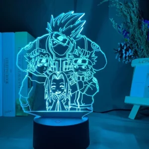 Lampe 3D Naruto Équipe 7  – Veilleuse LED 16 Couleurs