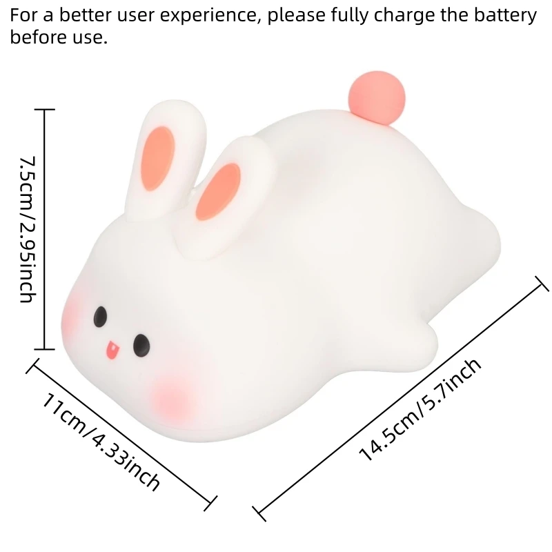 Veilleuse Lapin Tactile – Lampe de Chevet Animale – Image 2