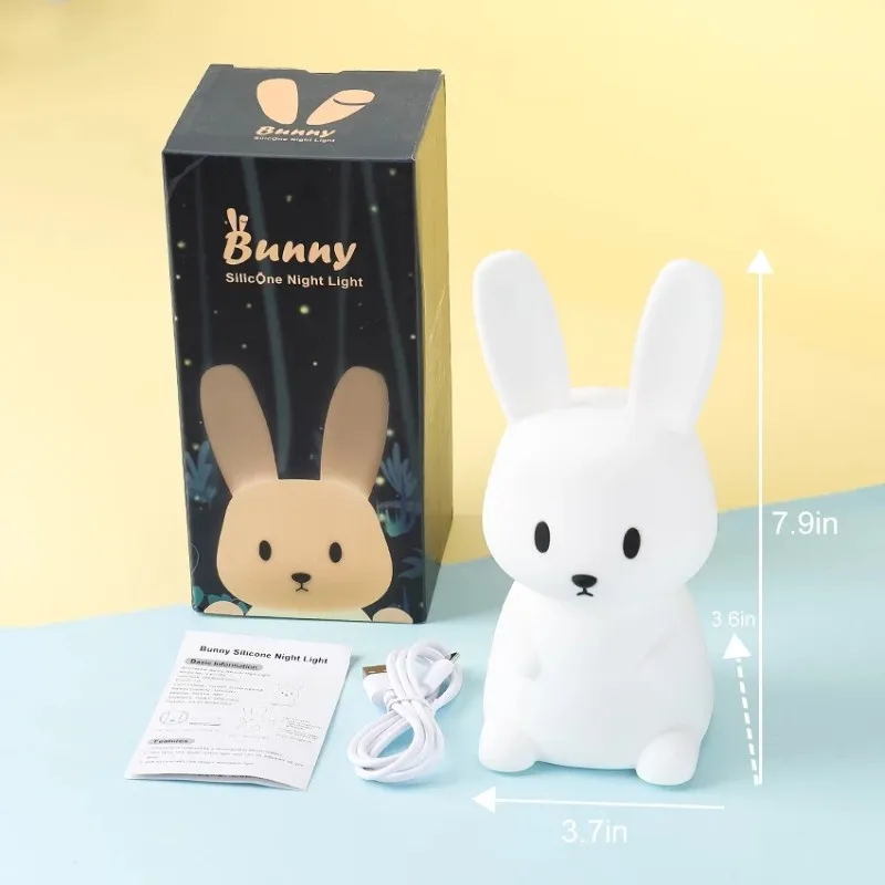 Veilleuse Lapin LED – Tactile, Lumière Douce, Rechargeable – Image 12