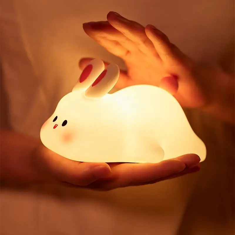 Veilleuse Lapin Tactile – Lampe de Chevet Animale