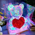 Ours Lumineux Cristal "Éclat Romantique" – Ours 3D LED