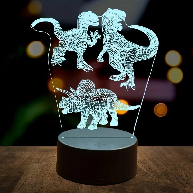 Veilleuse Dinosaure 3D – Lampe d'Ambiance, Interface USB, Décoration et Cadeau – Image 9