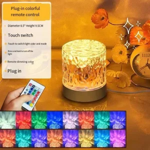 Lampe Projecteur – Effet Cristallin 16 Couleurs, Rotation 3D et Ambiance Apaisante