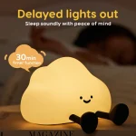 Veilleuse Nuage – Rechargeable USB, Mode RGB Couleurs et Fonction Minuterie