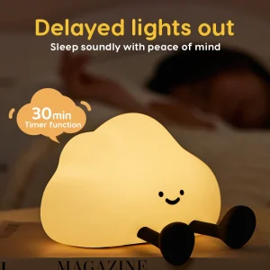 Veilleuse Nuage – Rechargeable USB, Mode RGB Couleurs et Fonction Minuterie
