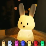 Veilleuse Lapin LED – Tactile, Lumière Douce, Rechargeable