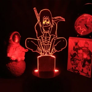 Veilleuse LED Naruto Itachi Uchiwa – Figurine Holographique 3D