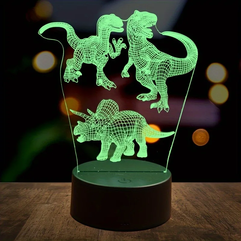 Veilleuse Dinosaure 3D – Lampe d'Ambiance, Interface USB, Décoration et Cadeau – Image 8