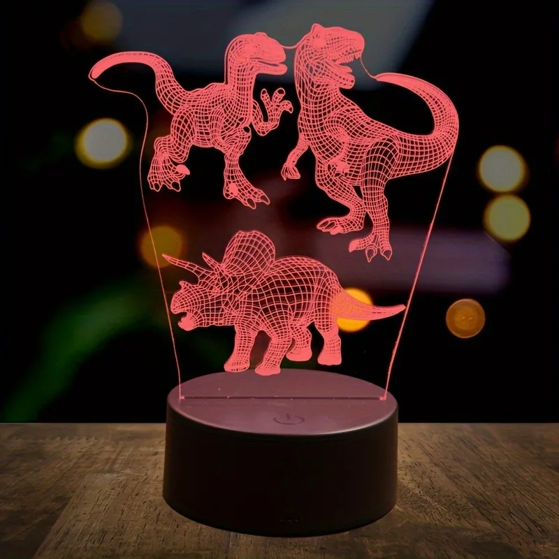 Veilleuse Dinosaure 3D – Lampe d'Ambiance, Interface USB, Décoration et Cadeau – Image 7