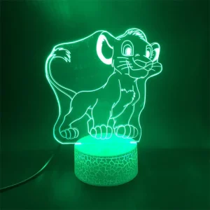Lampe LED "Simba - Le Roi Lion" – Veilleuse Tactile 3D et Décoration de Chambre.