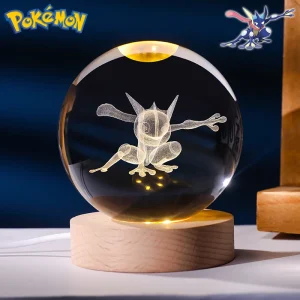 Sphère Pokémon 3D (6cm) – Veilleuse LED : Lucario, Salamèche et Amphinobi
