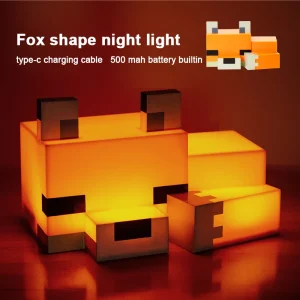 Veilleuse Renard "Pixel Game" – Lampe d'Ambiance pour Gaming Room