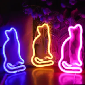 veilleuse chat LED