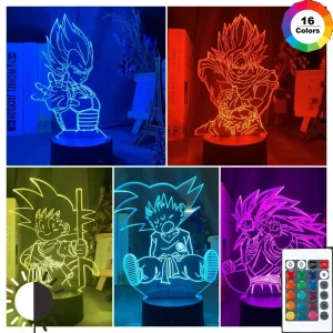 Veilleuse 3D Dragon Ball Z – Lampe LED 16 Couleurs avec Télécommande