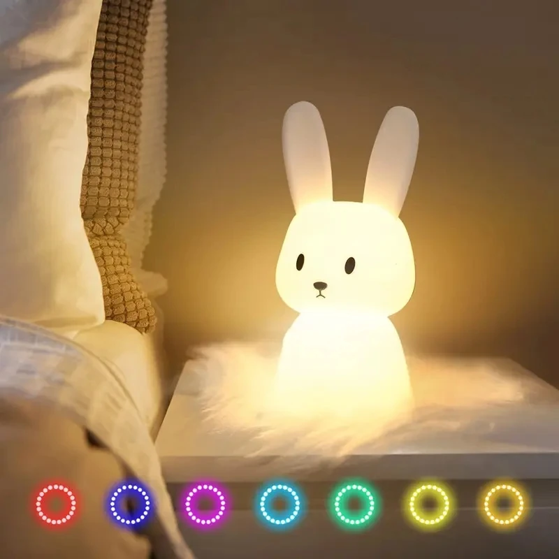Veilleuse Lapin LED – Tactile, Lumière Douce, Rechargeable – Image 2