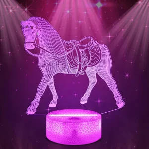 Veilleuse Cheval 3D – Lampe de Nuit