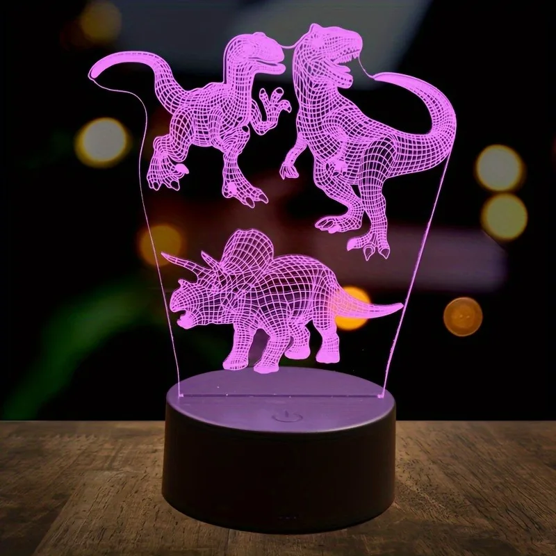Veilleuse Dinosaure 3D – Lampe d'Ambiance, Interface USB, Décoration et Cadeau – Image 6