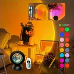 Projecteur Sunset "Vibrant Horizon" – 16 Couleurs, Télécommande et Lentille Optique