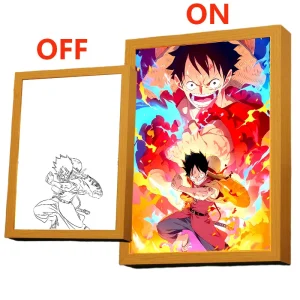Tableau Lumineux One Piece – Luffy, Zoro, Ace et Équipage Mugiwara