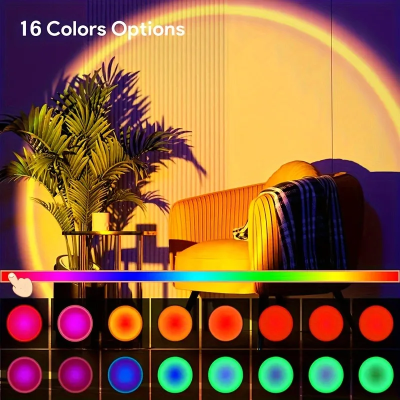 Projecteur Sunset "Vibrant Horizon" – 16 Couleurs, Télécommande et Lentille Optique – Image 3