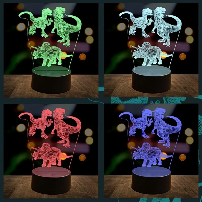 Veilleuse Dinosaure 3D – Lampe d'Ambiance, Interface USB, Décoration et Cadeau – Image 3