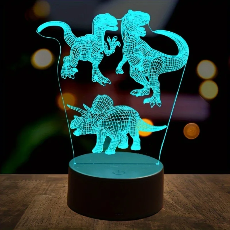 Veilleuse Dinosaure 3D – Lampe d'Ambiance, Interface USB, Décoration et Cadeau – Image 5