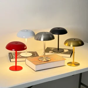 Lampe de Table Champignon – Sans Fil, Rechargeable et Tactile